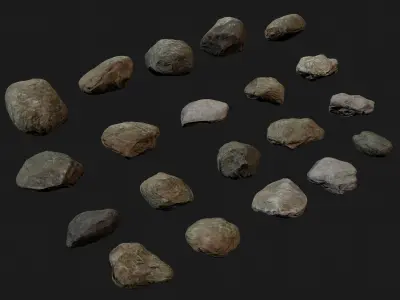 20 Low poly Rock Bundle Vol 2 Low-poly 3D model
