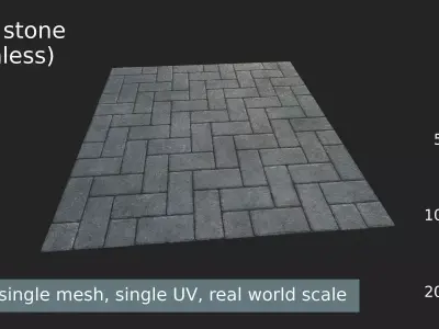 Texture paving stone - seamless Low-poly 3D model
