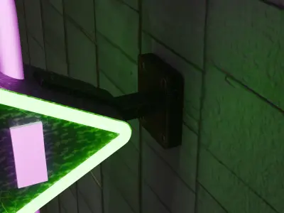 Neon Sign - Bar Cafe Lounge 3D model