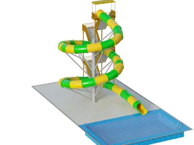 Water Slide 03 Low-poly 3D model
