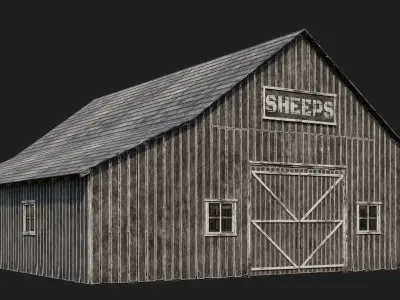 65-66-67-68 - Farm Buildings 4K PBR GameReady Low-poly 3D model