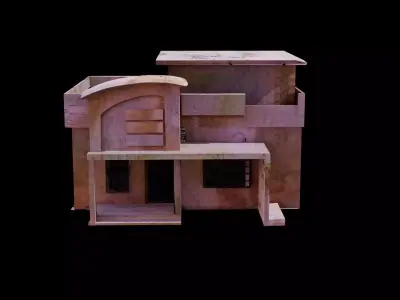 Abandoned Old House Model  Low-poly 3D model