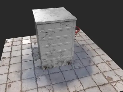 Old Washing Machine Low-poly 3D model