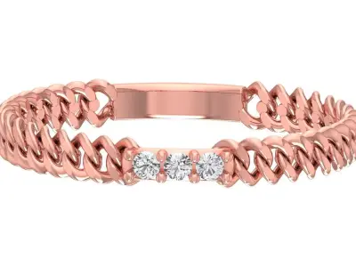 Solitaire Women Light Weight chain  Band Ring 3D print model