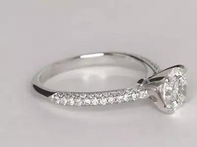 Round diamond Ring 3D print model
