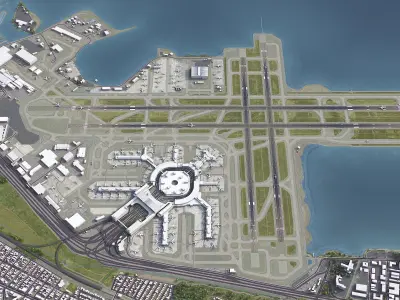 San Francisco Airport Low-poly 3D model