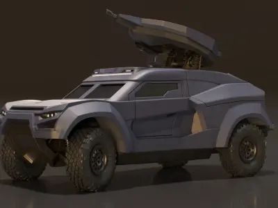  Armored Tactical Ground Interceptor Vehicle Rigged 