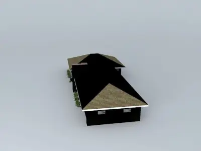 House with roof Free 3D model