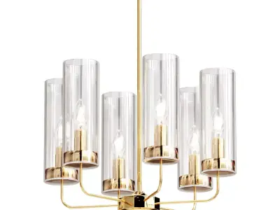 Hanging chandelier Metric M in gold color 3D model
