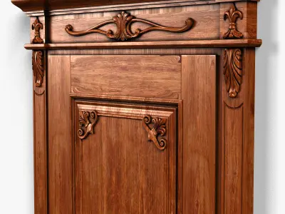 Door0033 ornate door gold 3D model