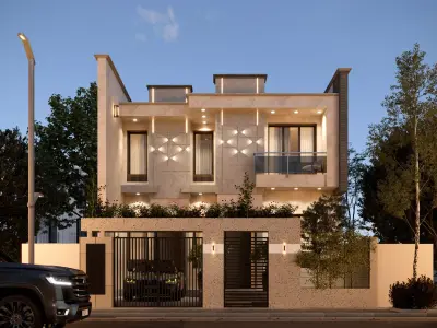 Modern House Exterior Design 3D model purchase