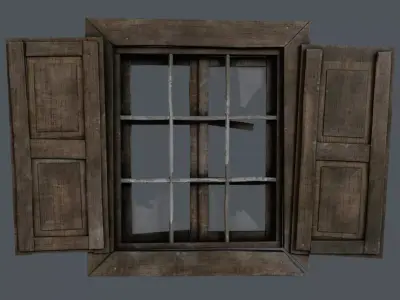 Abandoned window Low-poly 3D model