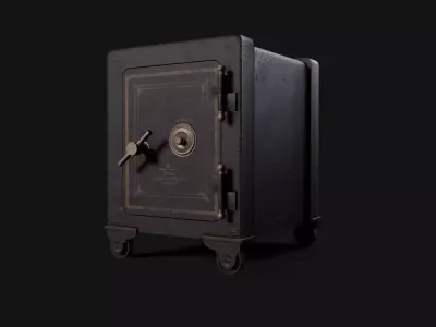 Old Iron Safe Low-poly 3D model