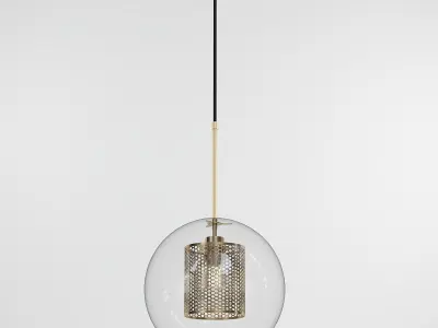 CATCH glass globe pendant light - gold 3D model purchase