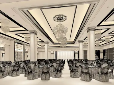 Business Restaurant - Coffee - Banquet  80 3D model