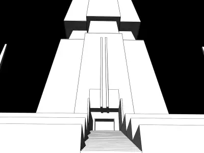 Ancient religious temple of a lost civilization Low-poly 3D model