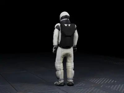 Astronaut Start walking animated Low-poly 3D model