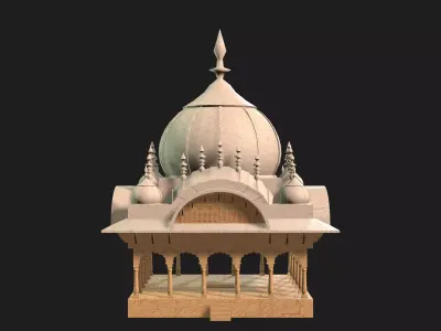 Memorial Mausoleum Queen Kusum Sarovar 02 Few Columns 3D model 3D model
