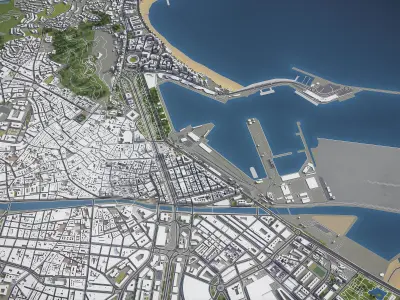 Malaga  Low-poly 3D model