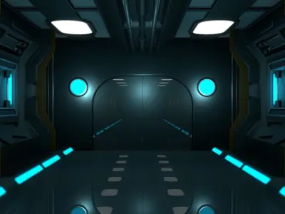 Sci Fi Corridor 3D model 39