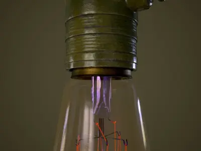 Vintage light bulb Edisson PBR Low-poly 3D model