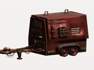 Game utility trailer Low-poly 3D model