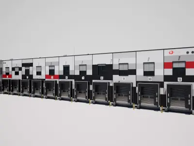  Industrial Warehouse Building Low-poly 3D model