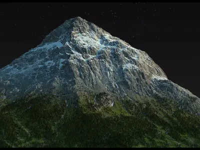 Alpine mountains Pack - 8 Gameready Meshes 3D model