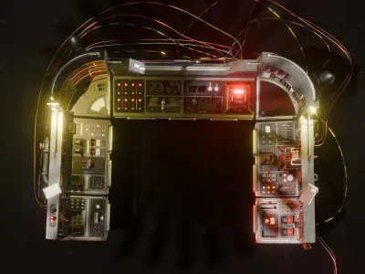 Control Room and Panel Components 3D model