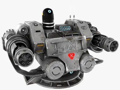 Sci-fi Turrets 3D Model Pack