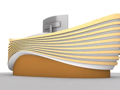 Parametric Wavy Reception Desk 3D model
