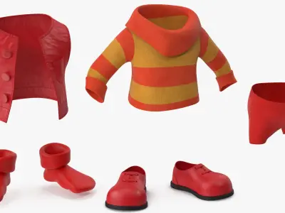  Cartoon Costume Red 