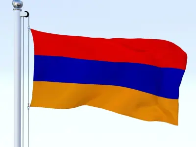 Animated Armenia Flag Low-poly 3D model