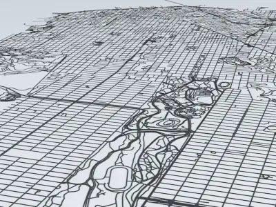 San Francisco Road Network and Streets 3D model