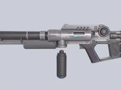 Scifi rifle Low-poly 3D model