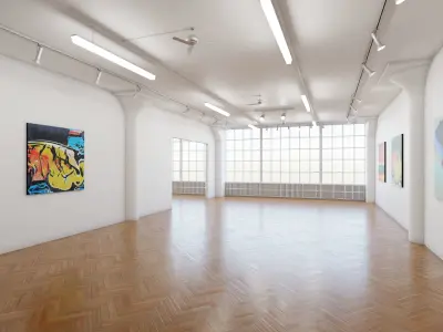 Art Museum Gallery Interior 10  Low-poly 3D model