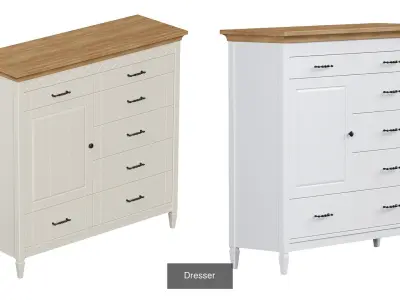 Furniture set curtain with pleats and window 3D Model Pack