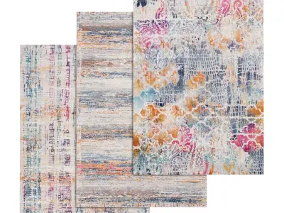 Rug Set 7 pc area Low-poly 3D model
