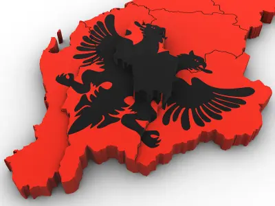 3d Political Map of Albania 3D model