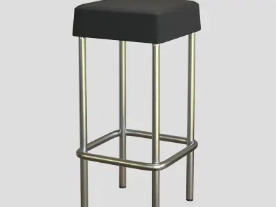 Bar Stool Leather Low-poly 3D model