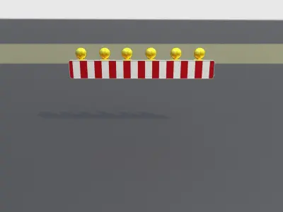 Construction Barrier 4 with warning lights 600-35 250x2000mm Low-poly 3D model