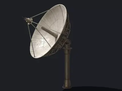 Space satellite signaler antenna Low-poly 3D model