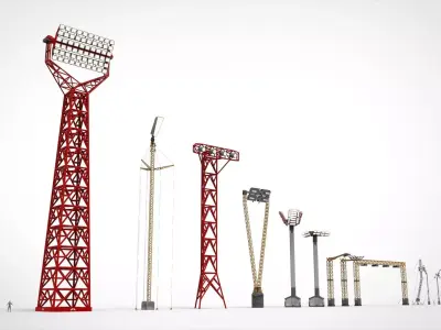 Sci fi Floodlight 12 3D model