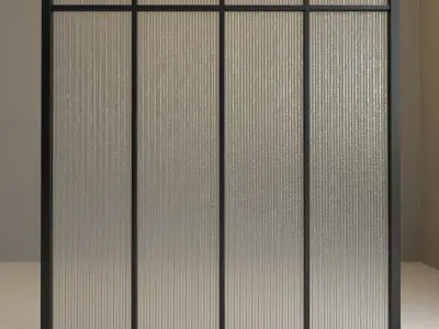 Glass partition door 68 Low-poly 3D model