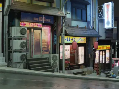 Slope Street Vending Machines Low-poly 3D model