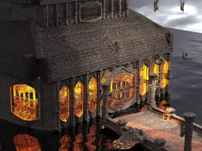 Lizard Cult Walls Kit bash  3D model