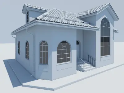Cottage Houses collection  Low-poly 3D model