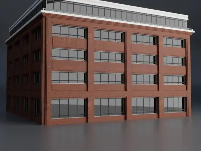 URBAN CITY BUILDING 12 Low-poly 3D model