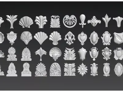European-style carving 3D model
