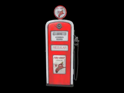 Old gas pump Low-poly 3D model